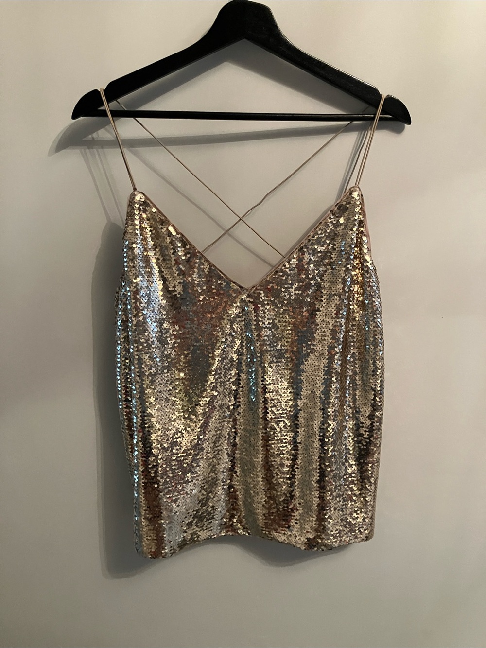 ASOS Gold Sequin Cami with Crossback Straps